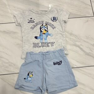 Bluey Kids Matching Set in Gray and Blue